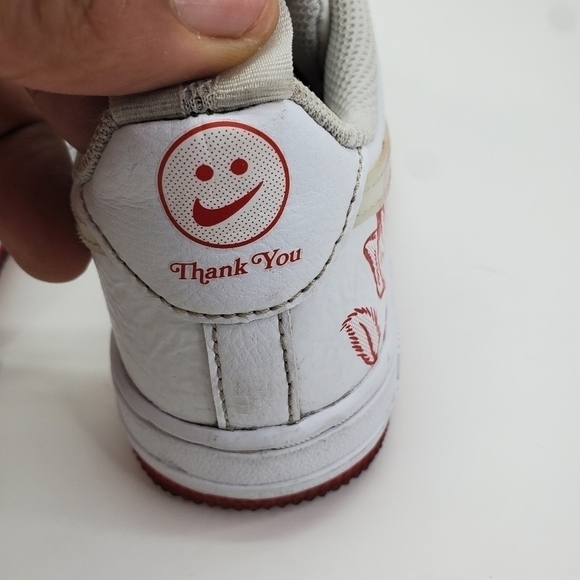 Nike Air Force 1 Bodega Sneakers CN8540-100 Size 13.5C Shoes White Red - Picture 7 of 16